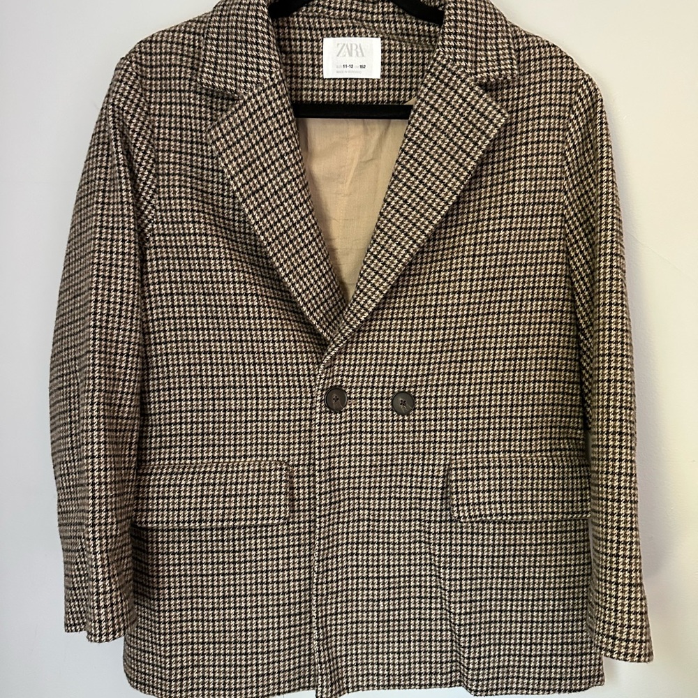 Zara Brown Houndstooth Jacket